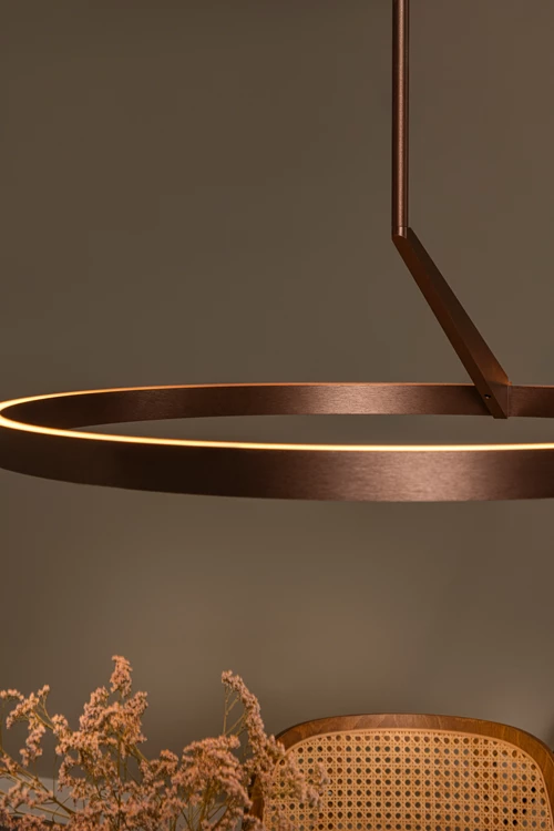 Lucide APPLAUSE - Pendant light - Ø 60 cm - LED Dim. - CCT - 1x32W 2700K/4000K - Hand Wave Sensor - Coffee | Premium - atmosphere 3